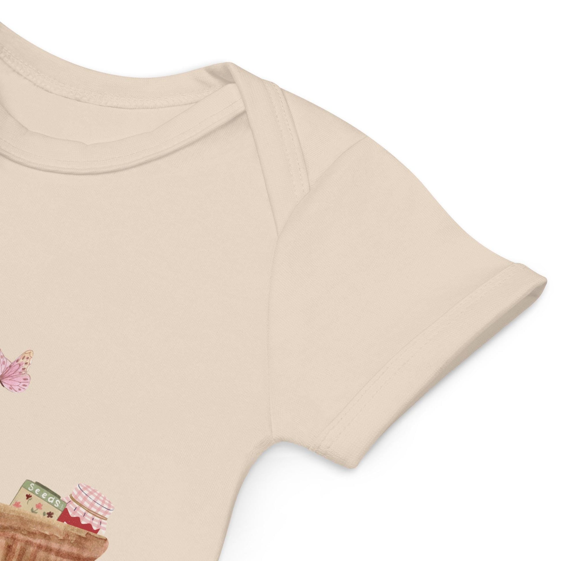 Cat in a Basket Baby Bodysuit | Cute Cottagecore Outfit | Adorable Farmhouse Cat Design