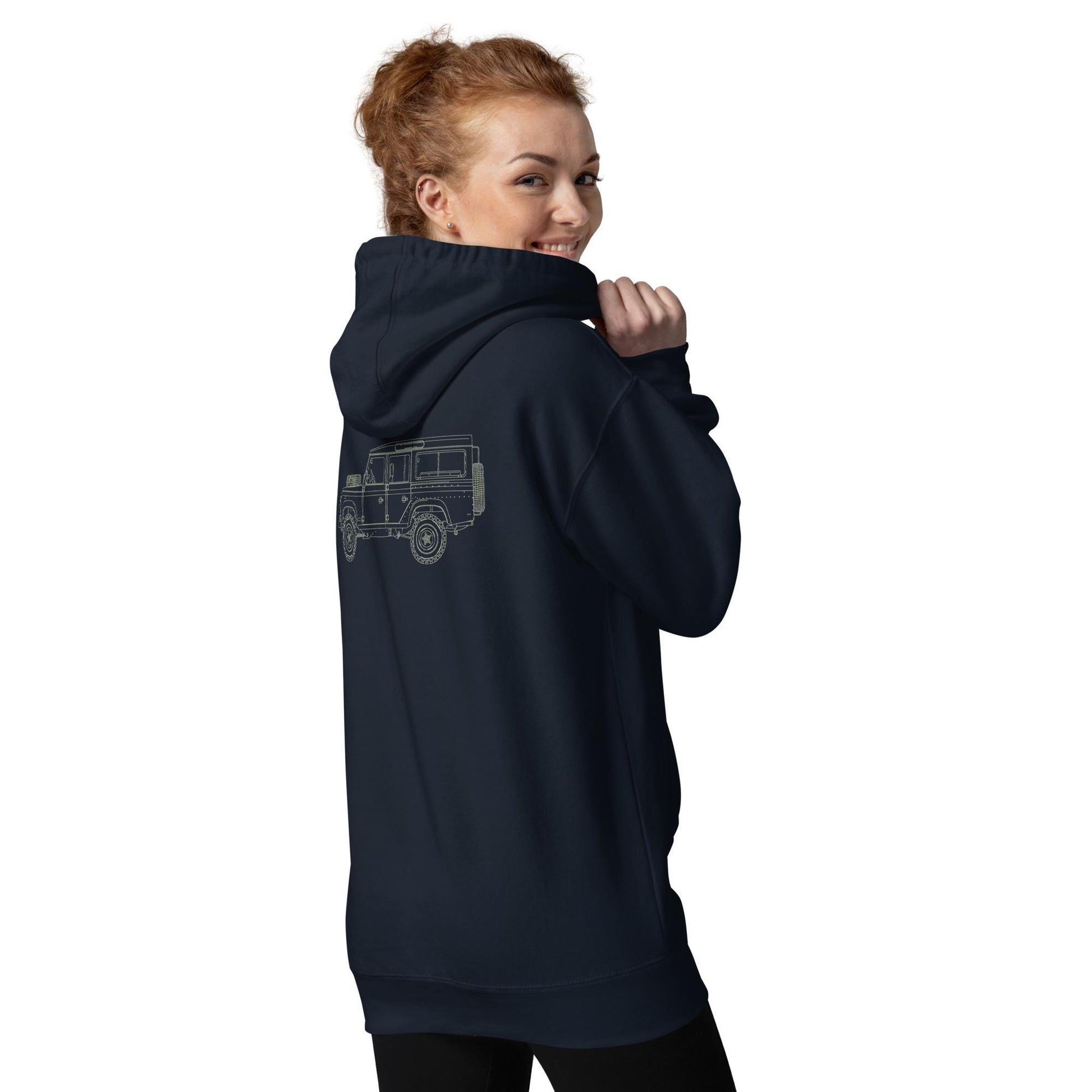 Defender Pullover Hoodie | Cozy Vintage Rover Lovers Jacket | Unisex Car Apparel for Comfort & Style