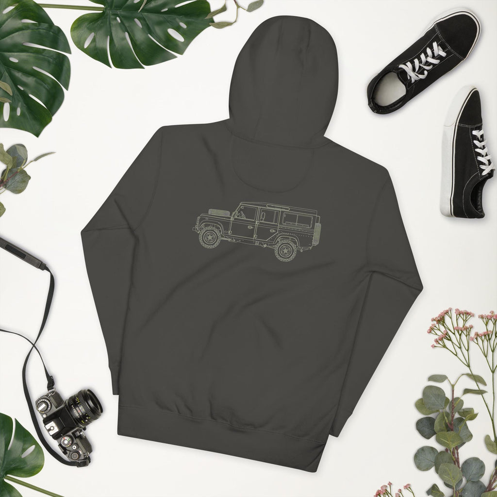 Defender Pullover Hoodie | Cozy Vintage Rover Lovers Jacket | Unisex Car Apparel for Comfort & Style