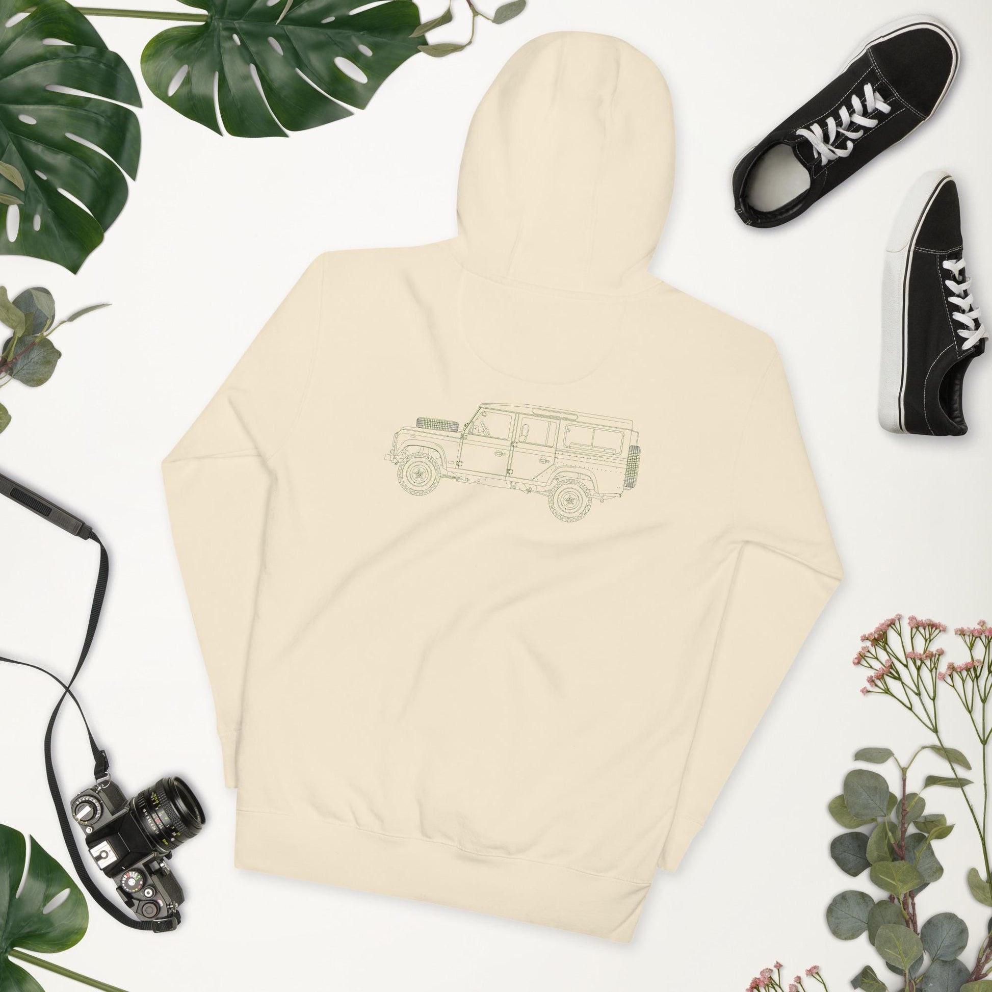 Defender Pullover Hoodie | Cozy Vintage Rover Lovers Jacket | Unisex Car Apparel for Comfort & Style