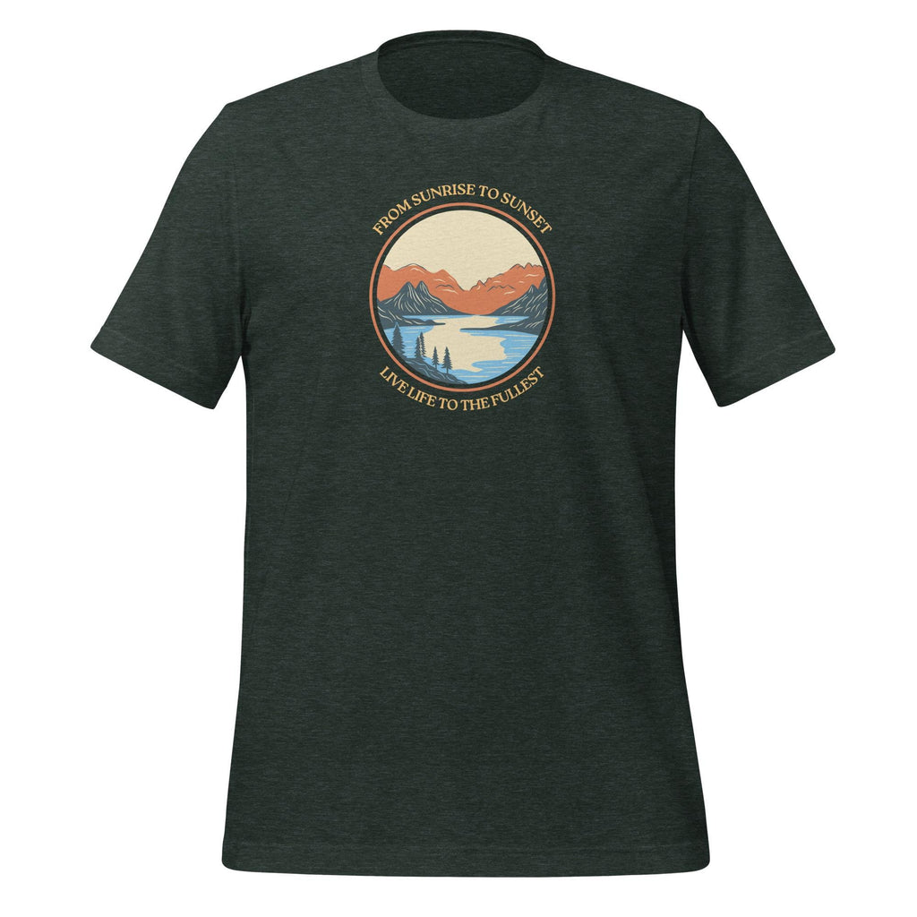 Sunrise to Sunset | Outdoor Graphic Tee | Inspirational Nature Shirt | Nature Lovers Apparel
