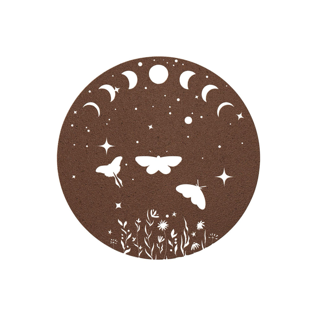 Luxury Metal Wall Art | Moon Phases & Moths Design | Premium 18 Gauge Steel | Floral and Starry Decor | Indoor and Outdoor Boho Decoration