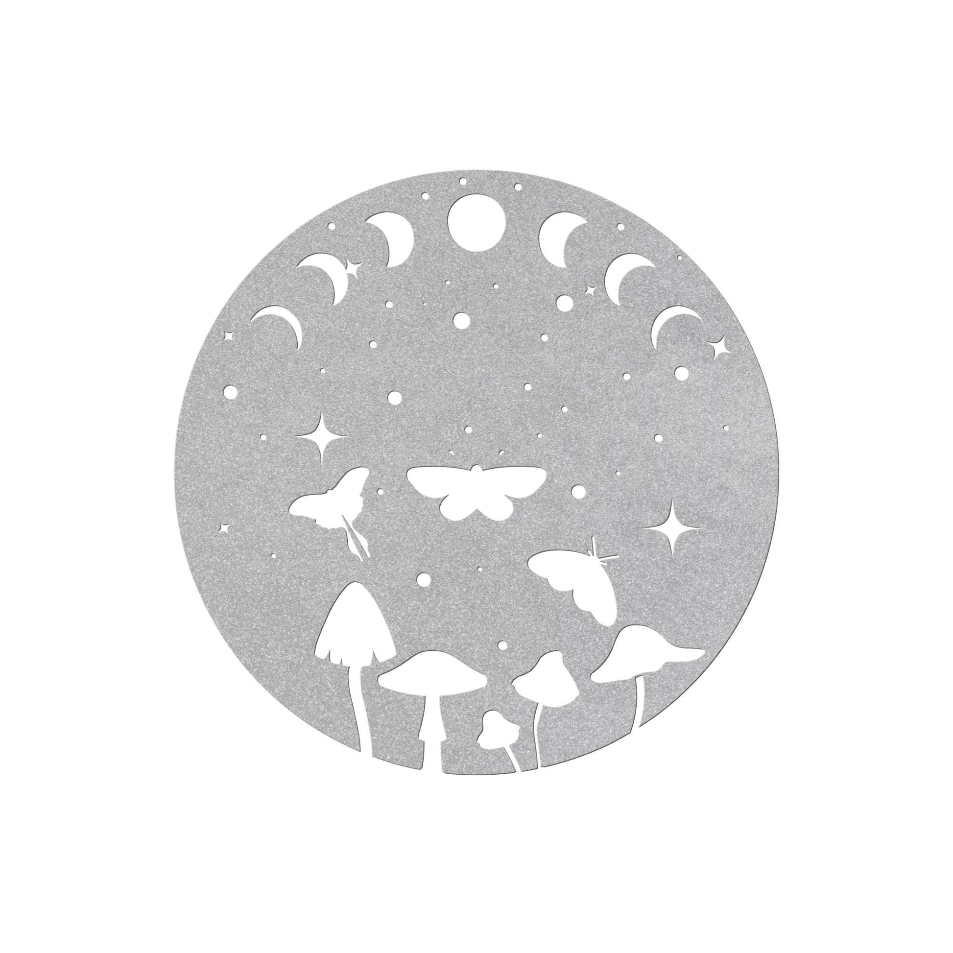 Luxury Metal Wall Art | Moon Phases and Moths with Mushrooms | Premium 18 Gauge Steel | Boho Floral and Starry Decor | Indoor & Outdoor