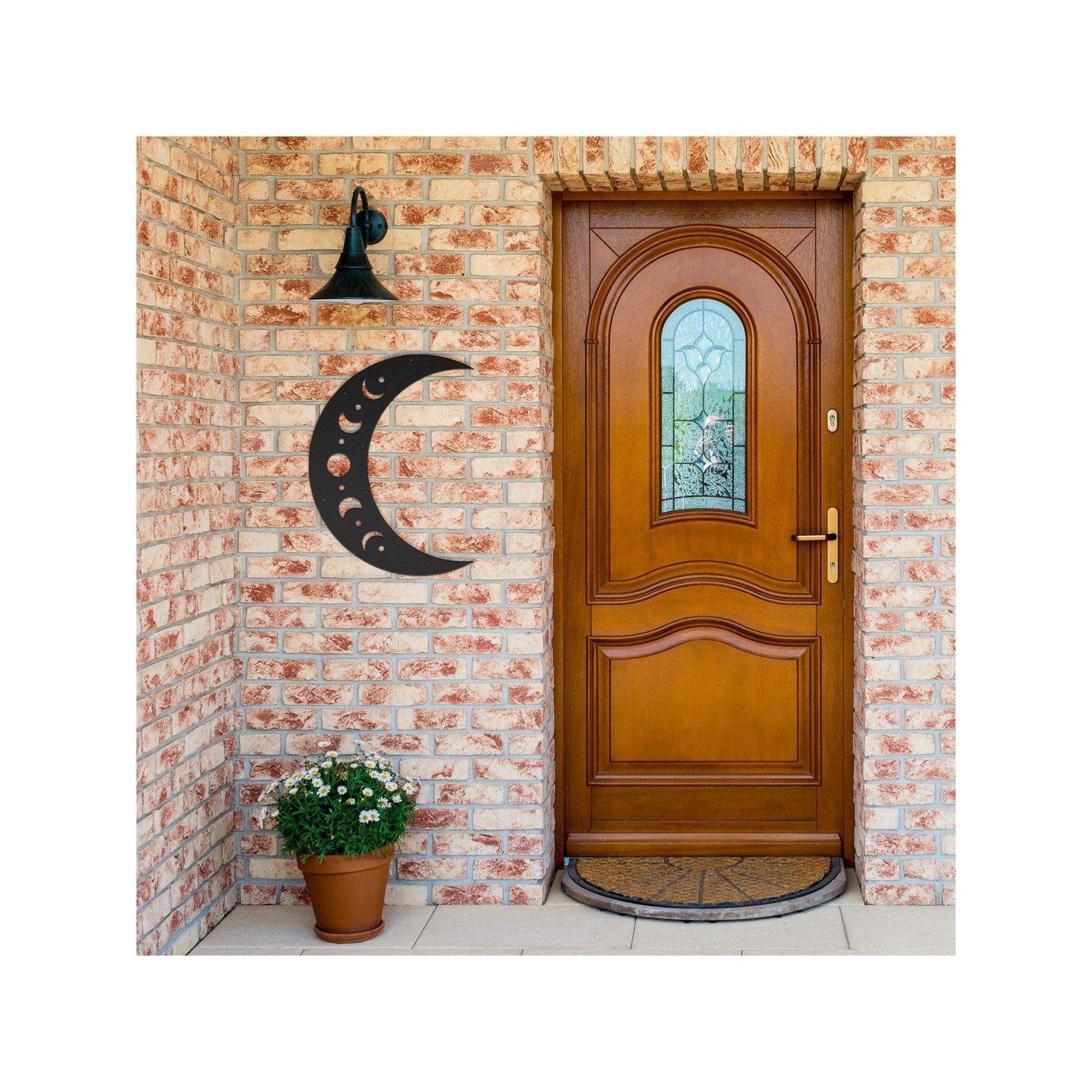 Luxury Crescent Moon Metal Wall Art | Moon Phases and Stars Design | Premium 18 Gauge Steel | Boho Celestial Indoor & Outdoor Home Decor