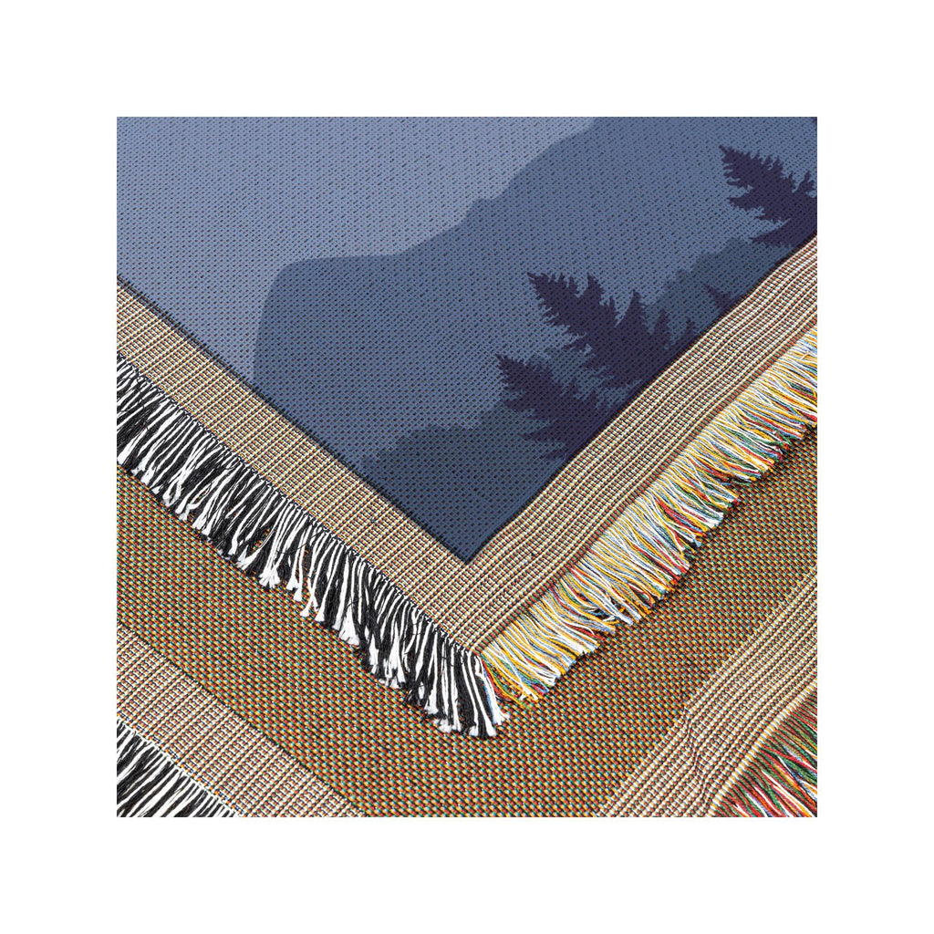 Blue Mountains Woven Blanket | Scenic Nature Throw | Duck Lovers Gift | Rustic Home Decor | Premium Cozy Blanket for Outdoor Lovers