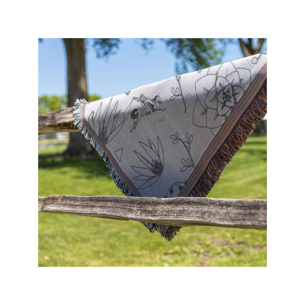 Cactus Western Throw | Cozy Boho Decor for Southwestern Eclectic Aesthetic | Warm Home Accent Piece