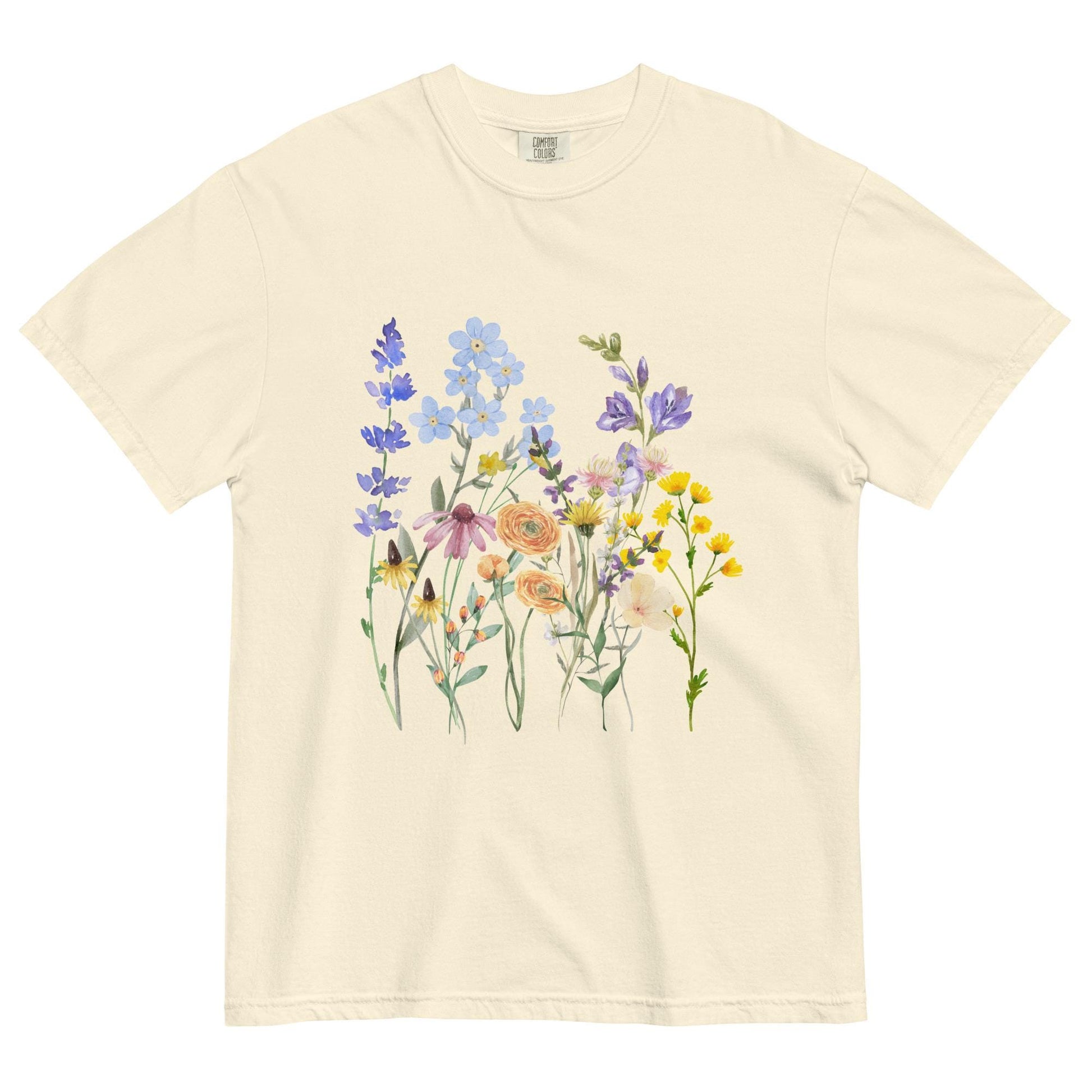 Watercolor Wildflowers Shirt | Comfort Colors | Botanical Floral Tee | Cottagecore Shirt | Boho | Gift For Gardeners and Nature Lovers