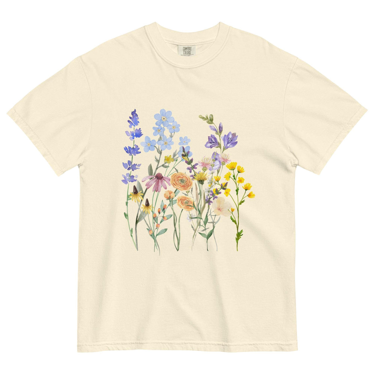 Watercolor Wildflowers Shirt | Comfort Colors | Botanical Floral Tee | Cottagecore Shirt | Boho | Gift For Gardeners and Nature Lovers