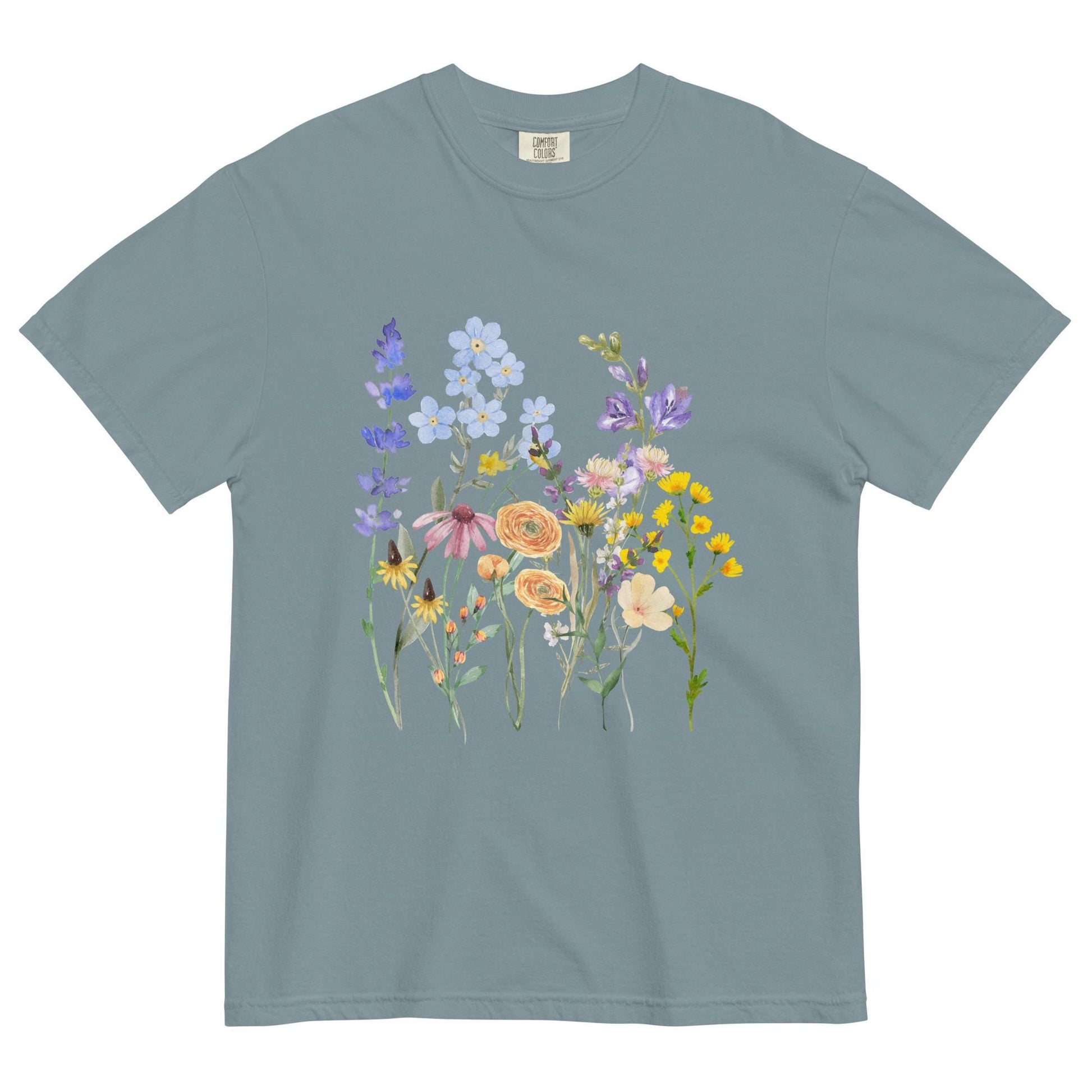 Watercolor Wildflowers Shirt | Comfort Colors | Botanical Floral Tee | Cottagecore Shirt | Boho | Gift For Gardeners and Nature Lovers