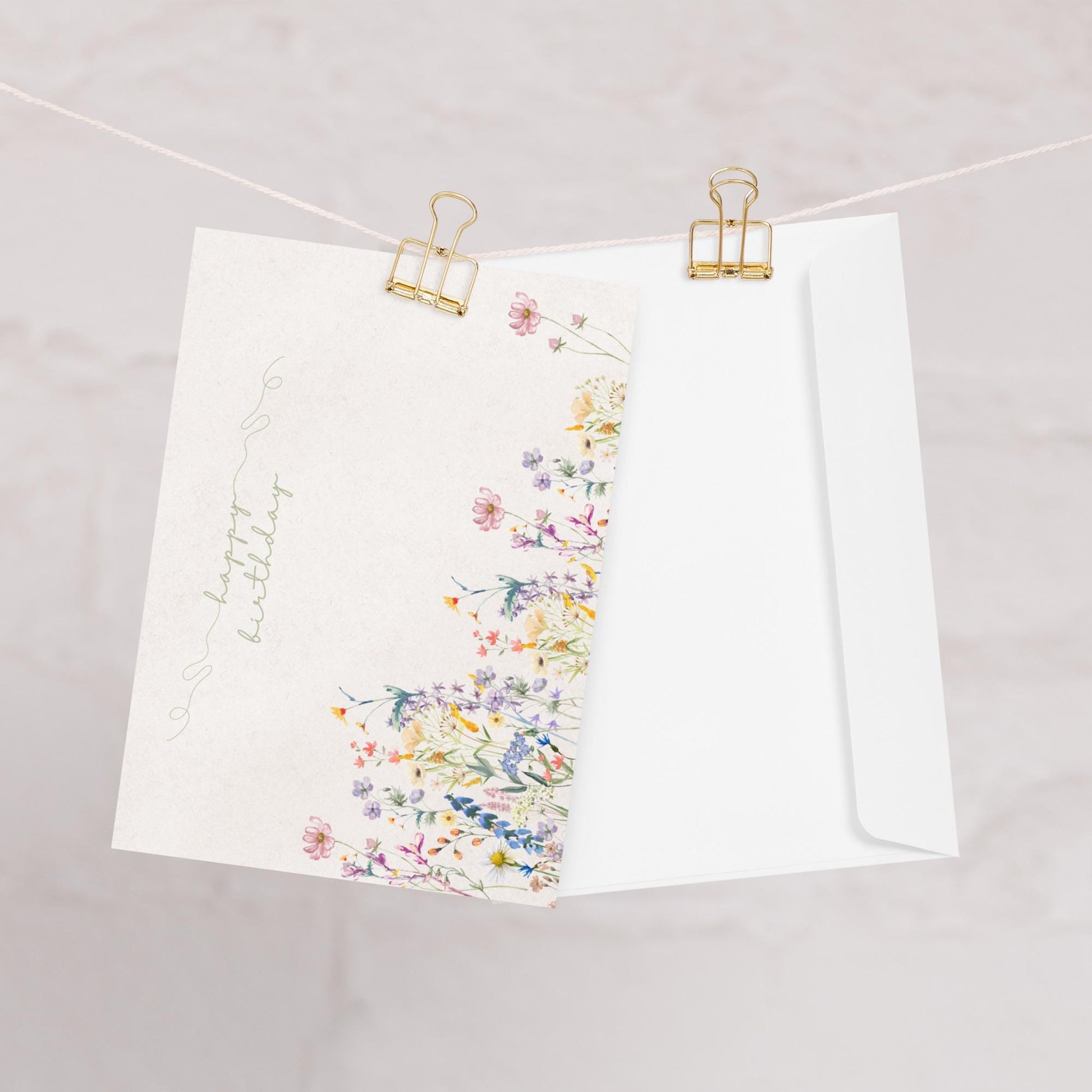 Watercolor Wildflowers Birthday Card | Nature Lovers Birthday | Cottagecore Card | Botanical Floral Print | Digital Download