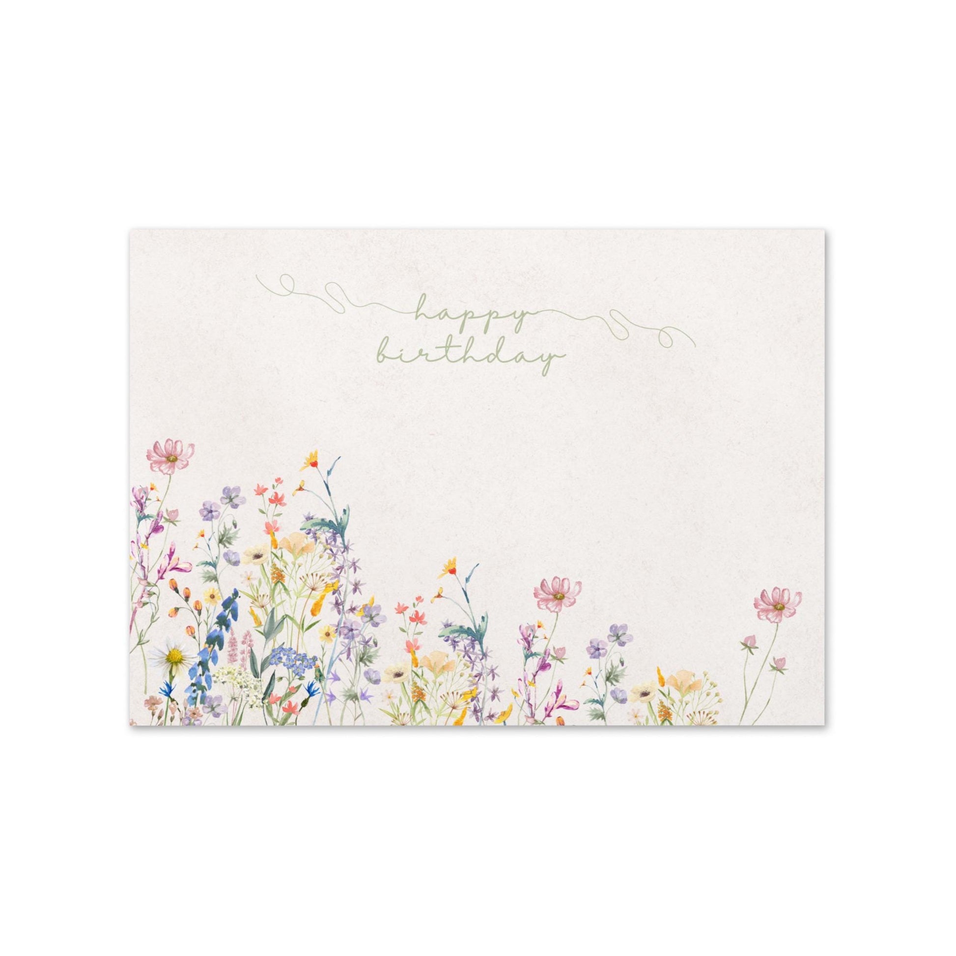 Watercolor Wildflowers Birthday Card | Nature Lovers Birthday | Cottagecore Card | Botanical Floral Print | Digital Download