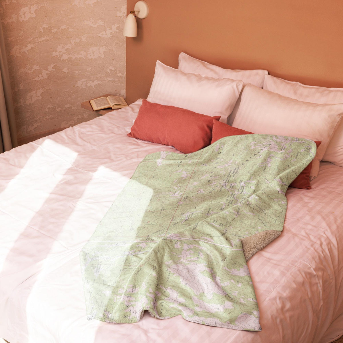 Mount Lemmon Topographical Map Sherpa Blanket | Cozy Throw Featuring Santa Catalina Ranger District | Tucson AZ Gift