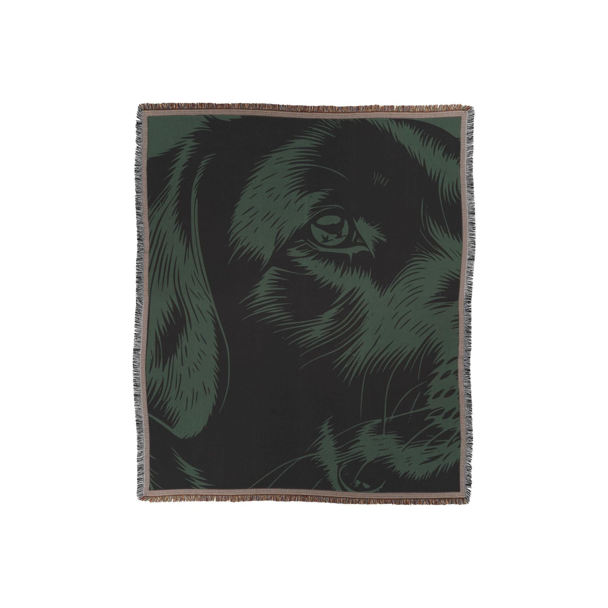 Black Lab Woven Throw | Lab and Duck Design | Cozy Cottagecore Dog Blanket | Labrador Lovers Gift