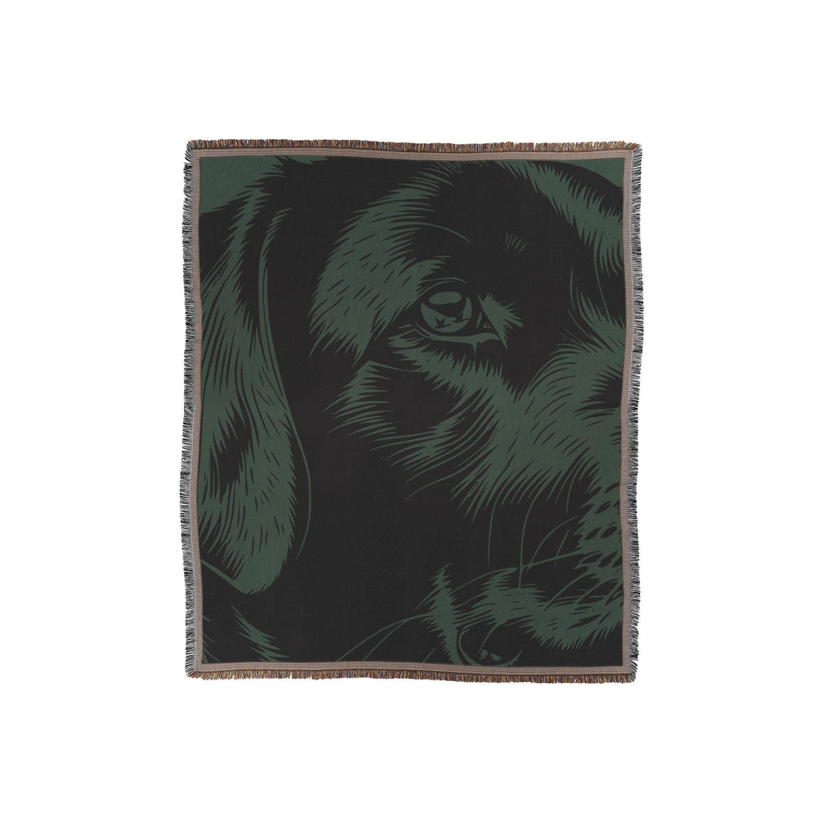 Black Lab Woven Throw | Lab and Duck Design | Cozy Cottagecore Dog Blanket | Labrador Lovers Gift