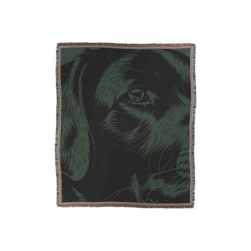 Black Lab Woven Throw | Lab and Duck Design | Cozy Cottagecore Dog Blanket | Labrador Lovers Gift