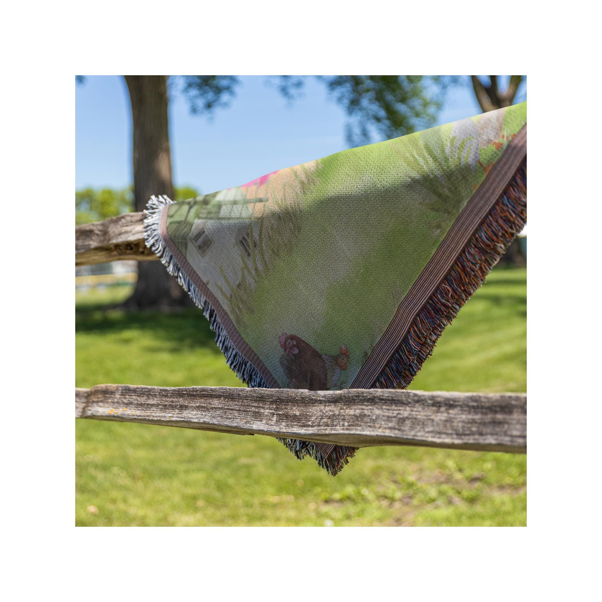 Pastoral Cottagecore Blanket | Woven Throw | Country Living Decor | Serene Rustic Scene