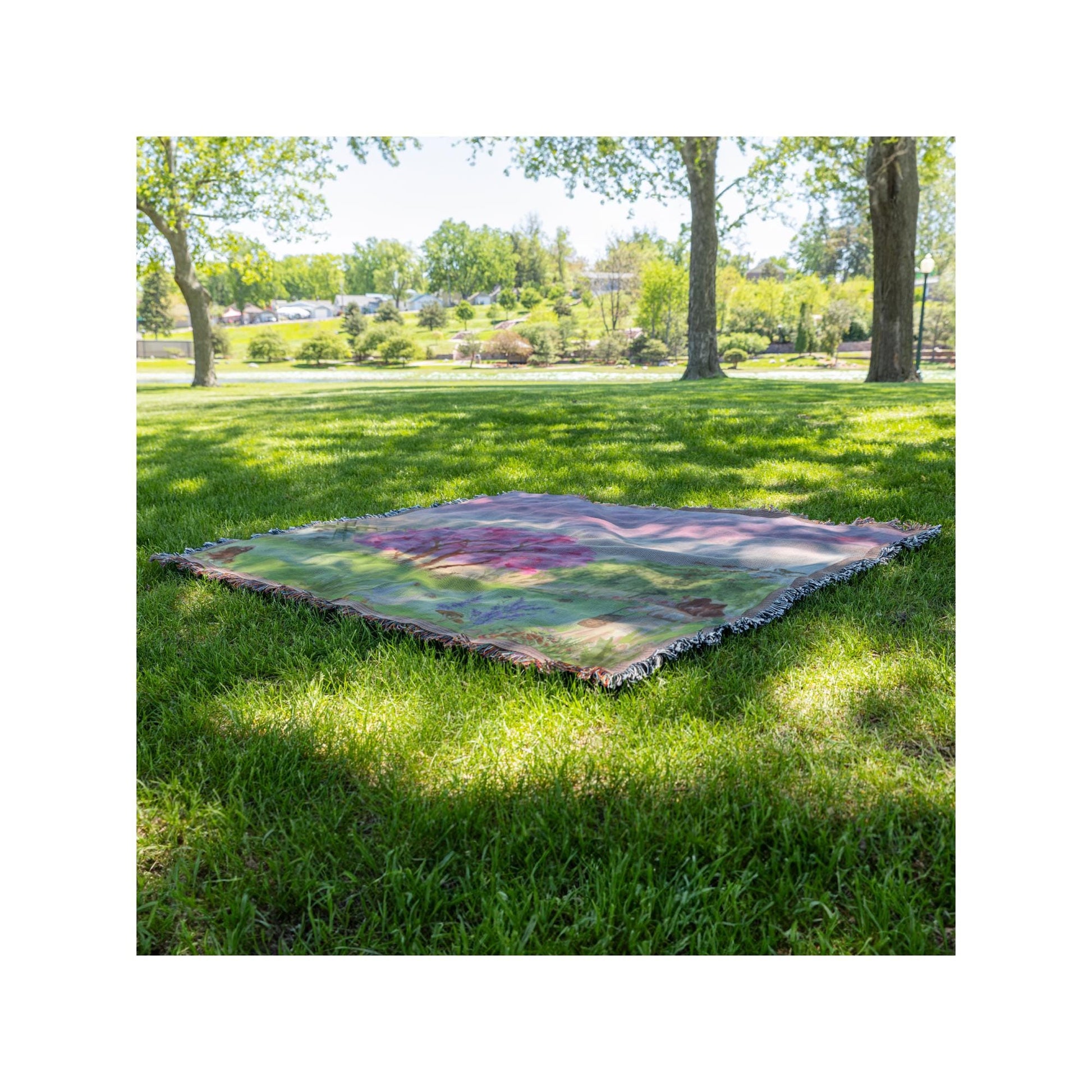 Pastoral Cottagecore Blanket | Woven Throw | Country Living Decor | Serene Rustic Scene