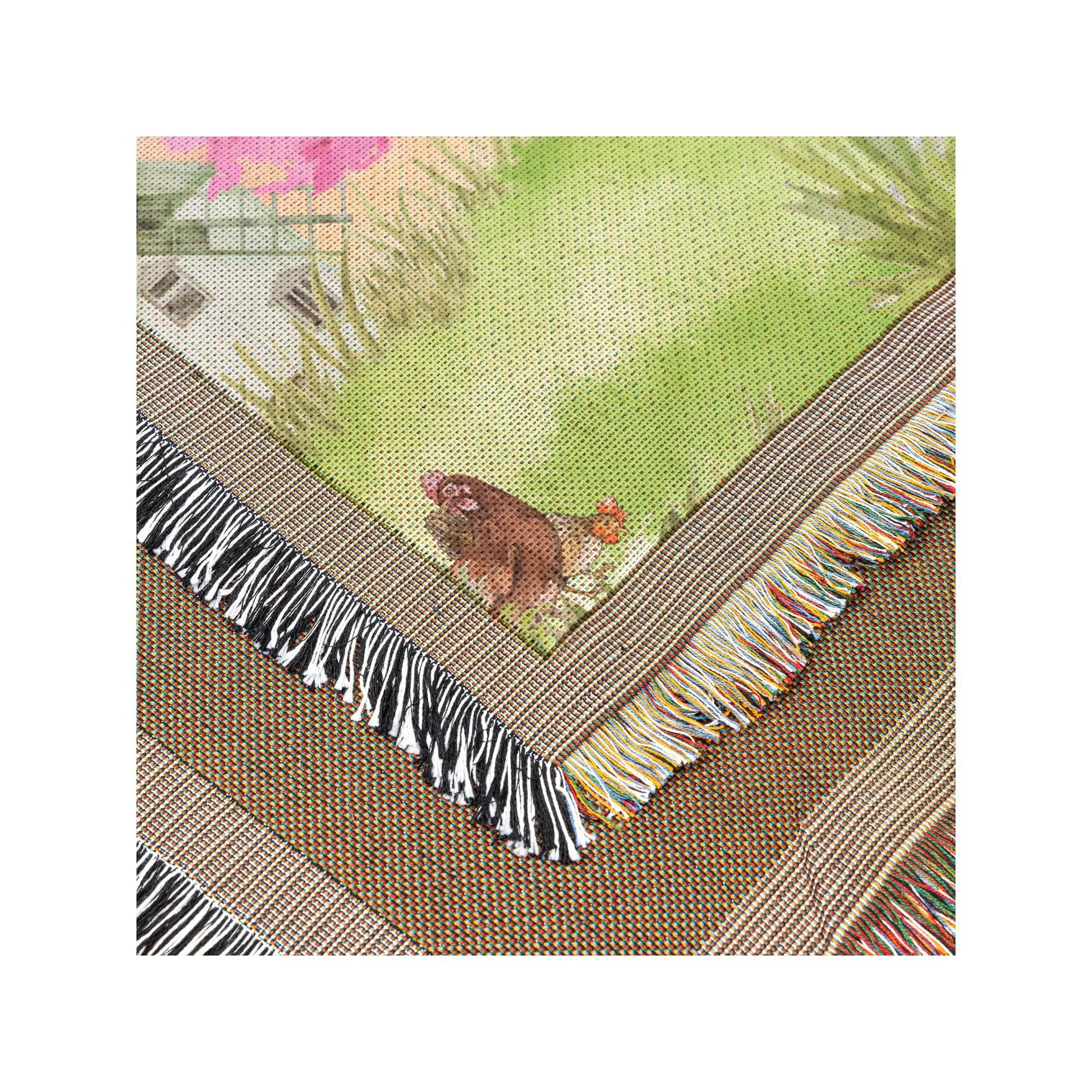 Pastoral Cottagecore Blanket | Woven Throw | Country Living Decor | Serene Rustic Scene