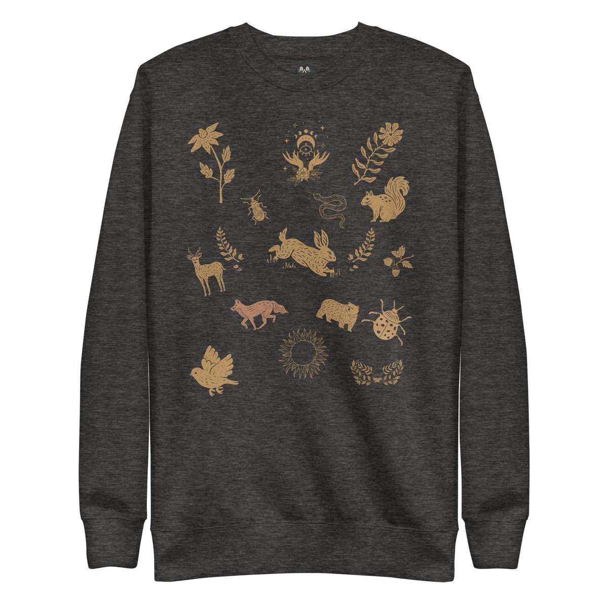 Cottagecore Boho Sweatshirt | Boho Animal Print | Moon Phase & Animals | Unisex Sweatshirt