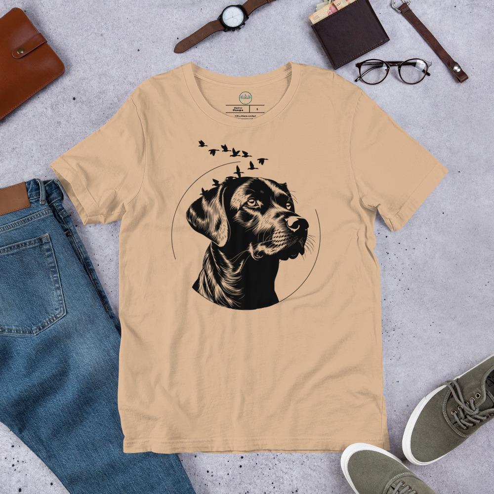Black Lab Tee | Labrador & Ducks T-Shirt | Cottagecore Outdoors Apparel | Unisex Dog Shirt