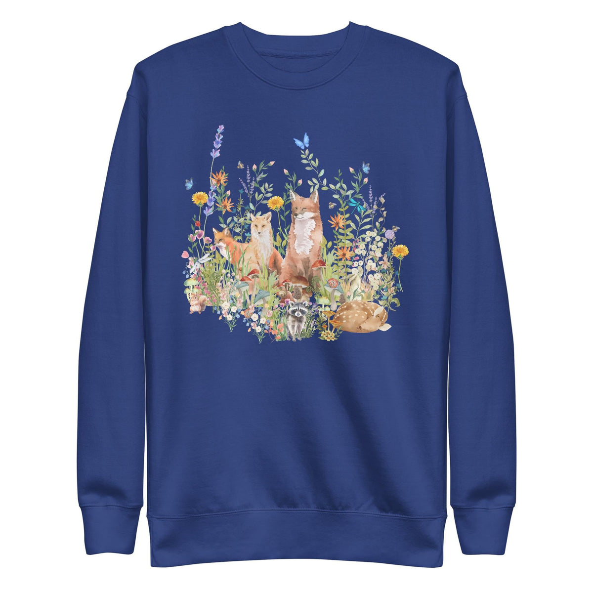 Watercolor Woodland Creatures Sweatshirt | Cottagecore Style | Boho Aesthetic | Floral Botanical Shirt | Unisex Sweatshirt