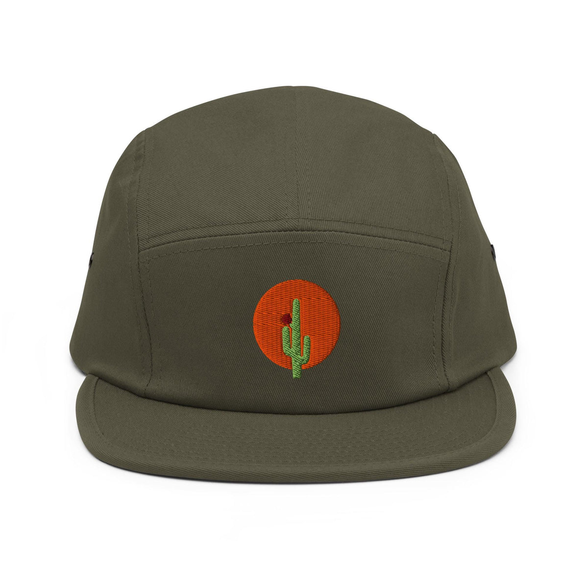 Saguaro Cactus Embroidered Five Panel Camp Hat | Trendy Outdoor Cap for Adventures & Casual Wear