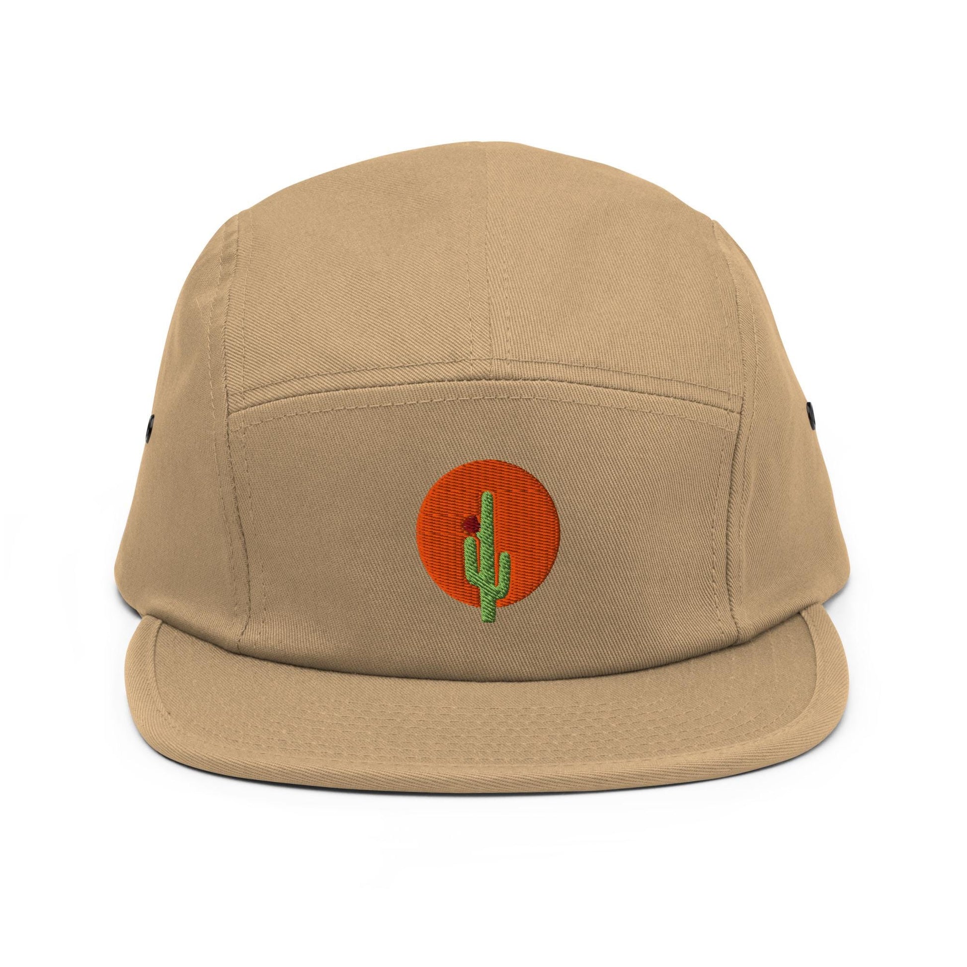 Saguaro Cactus Embroidered Five Panel Camp Hat | Trendy Outdoor Cap for Adventures & Casual Wear