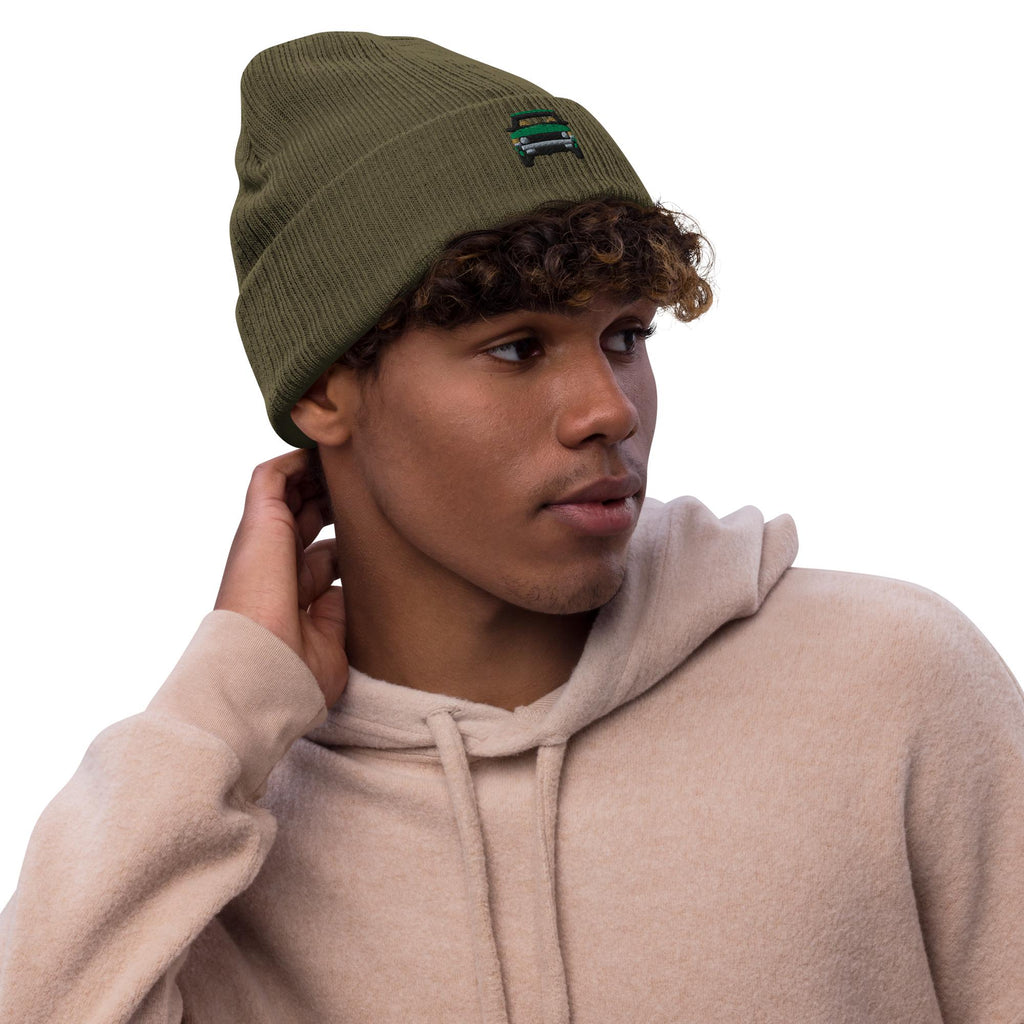 Range Rover Classic Ribbed Knit Beanie | Land Rover Gift | Cozy Winter Hat for Him & Her