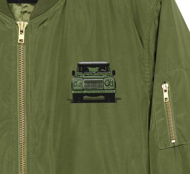Land Rover Embroidered Bomber Jacket | Unisex Premium Recycled Jacket | Series Rover Fashion Outerwear & Gifts