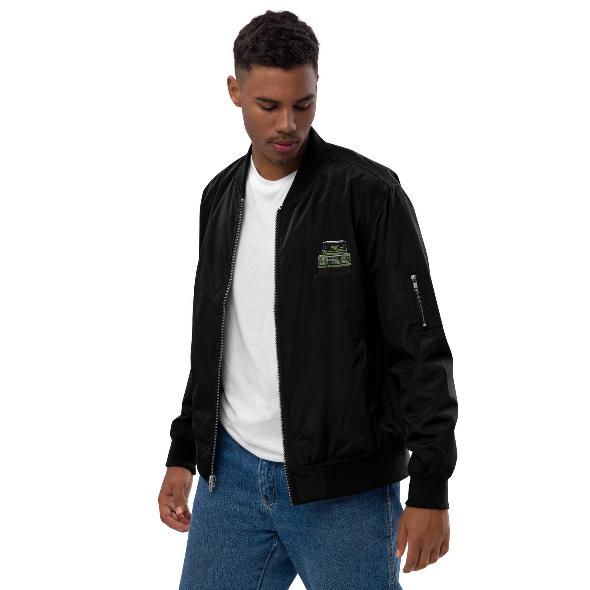 Land Rover Embroidered Bomber Jacket | Unisex Premium Recycled Jacket | Series Rover Fashion Outerwear & Gifts