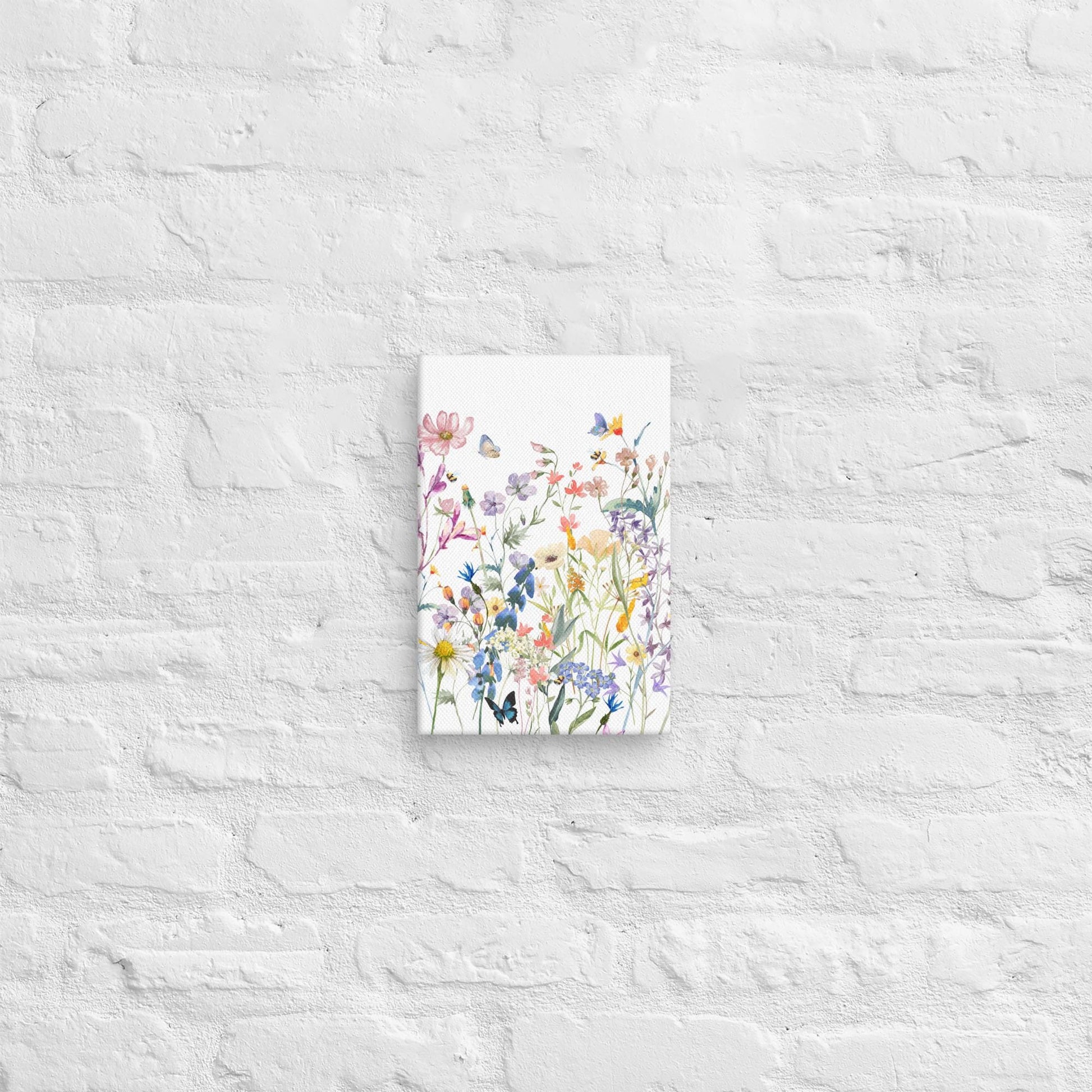 Watercolor Wildflowers Canvas | Botanical Wall Art for Cottagecore Decor & Nature Lovers Aesthetic