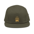 Bear Track Five Panel Hat | Camp Style Hat | Embroidered Bear Paw Cap | Outdoor Adventure Hat | Hiking Gift