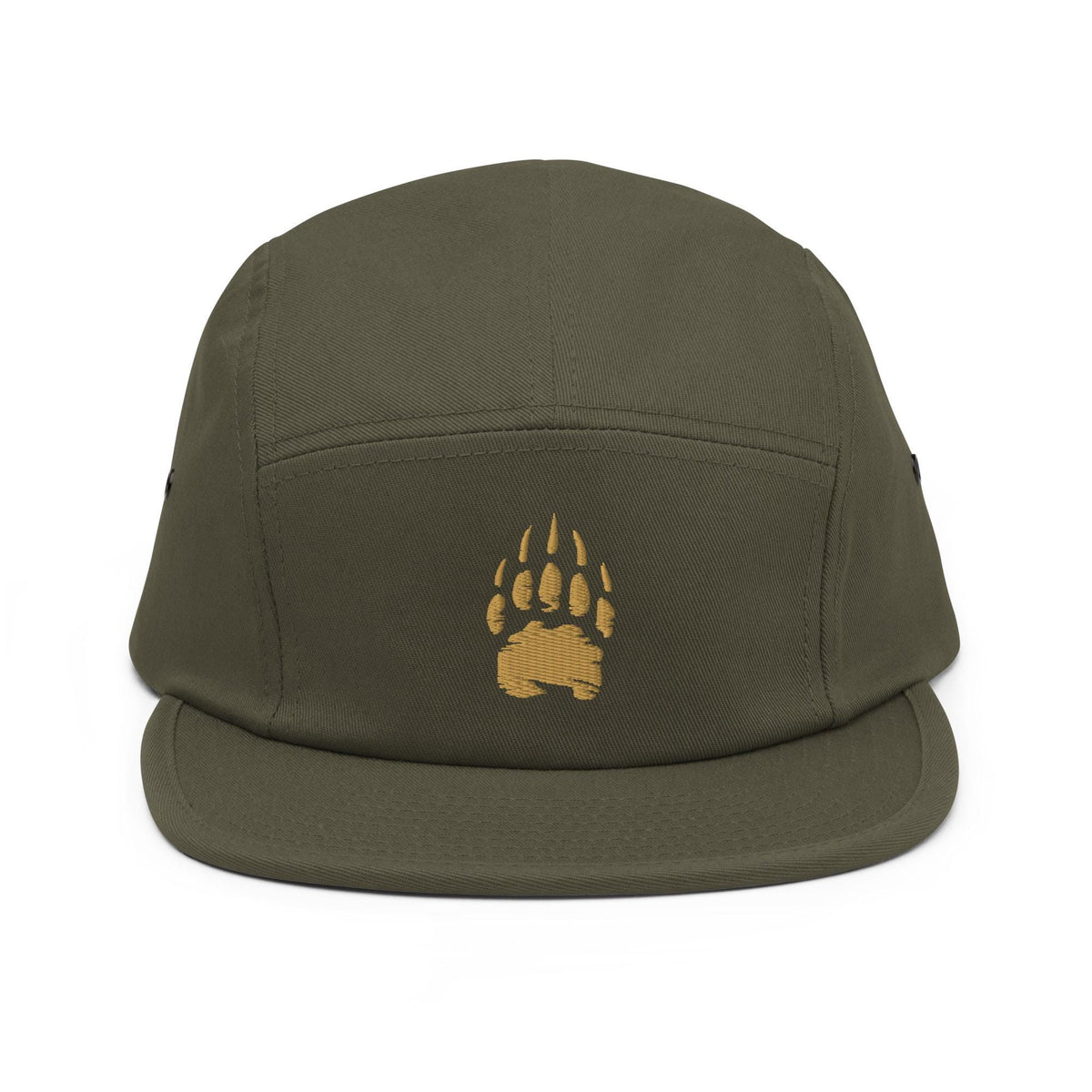 Bear Track Five Panel Hat | Camp Style Hat | Embroidered Bear Paw Cap | Outdoor Adventure Hat | Hiking Gift