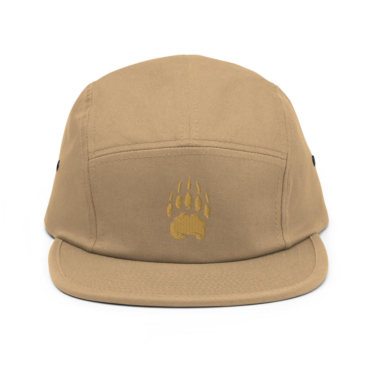 Bear Track Five Panel Hat | Camp Style Hat | Embroidered Bear Paw Cap | Outdoor Adventure Hat | Hiking Gift