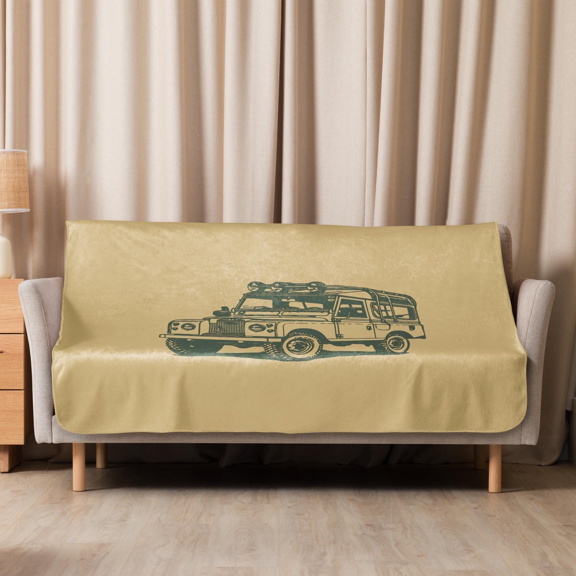 Series Rover Sherpa Blanket | Cozy Land Rover Throw | Vintage Car Decor | Snuggly Sherpa Fleece for Ultimate Comfort
