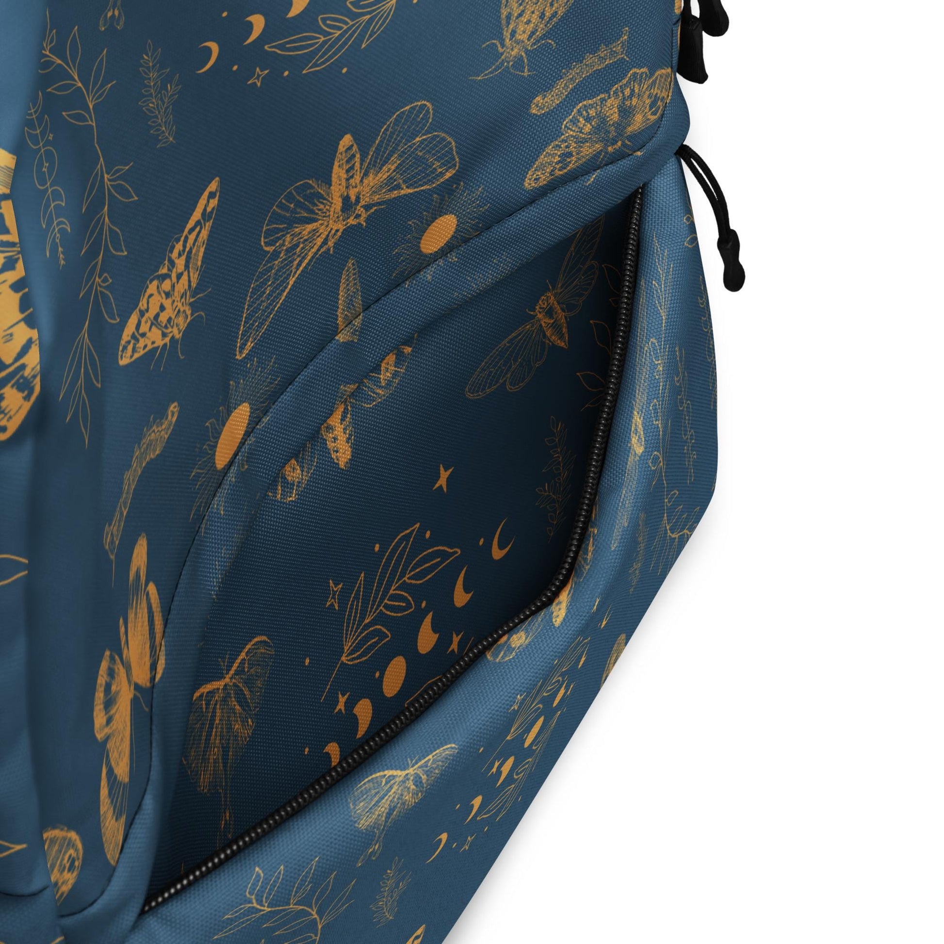 Moths and Moon Phases Backpack | Celestial Boho Gear for Nature Lovers & Stargazers