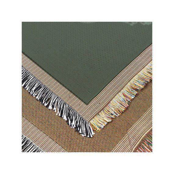 Defender Woven Throw Blanket | Adventure-Inspired Design in Green | Perfect Gift for Off-Road Enthusiasts