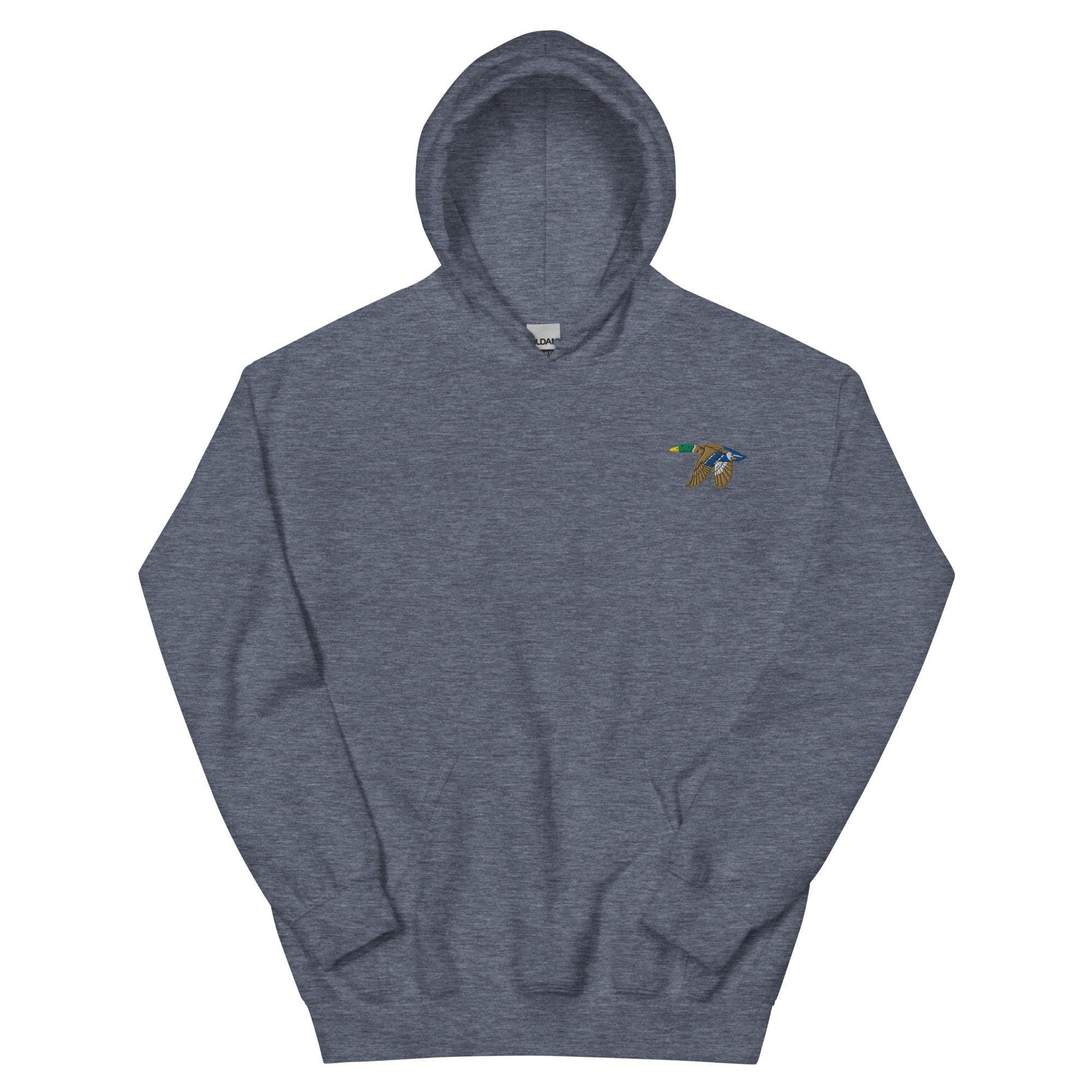 Flying Mallard Duck Embroidered Hoodie | Cozy Unisex Gift for Nature Lovers | Stylish Cottagecore Apparel for Outdoor & Casual Wear