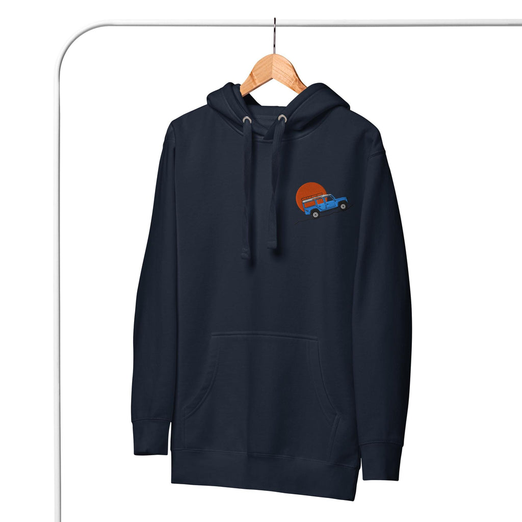 Embroidered Land Rover Defender Hoodie | Custom Car Sweatshirt, Off-Road Adventure Apparel | Defender Lovers Gear | Land Rover Lovers Gift