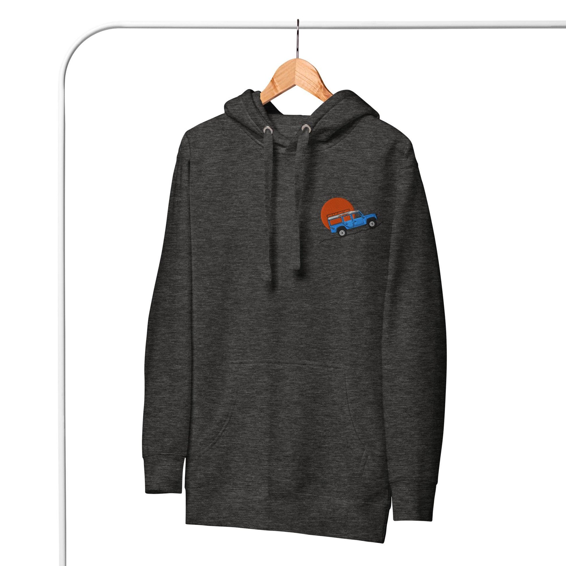 Embroidered Land Rover Defender Hoodie | Custom Car Sweatshirt, Off-Road Adventure Apparel | Defender Lovers Gear | Land Rover Lovers Gift
