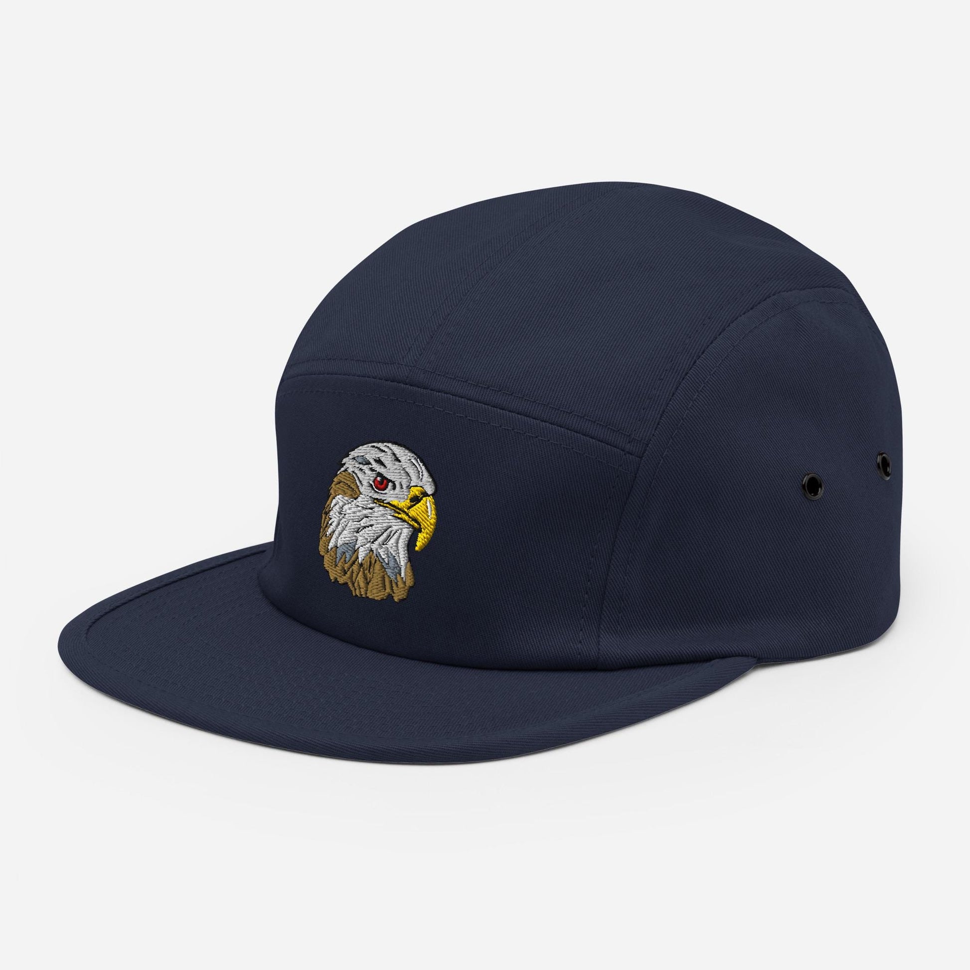 Embroidered Eagle Five Panel Hat | Wildlife Design Camp Hat | Gift for Bird Lovers | Americana Nature Design