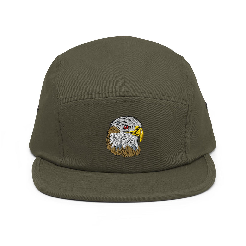 Embroidered Eagle Five Panel Hat | Wildlife Design Camp Hat | Gift for Bird Lovers | Americana Nature Design