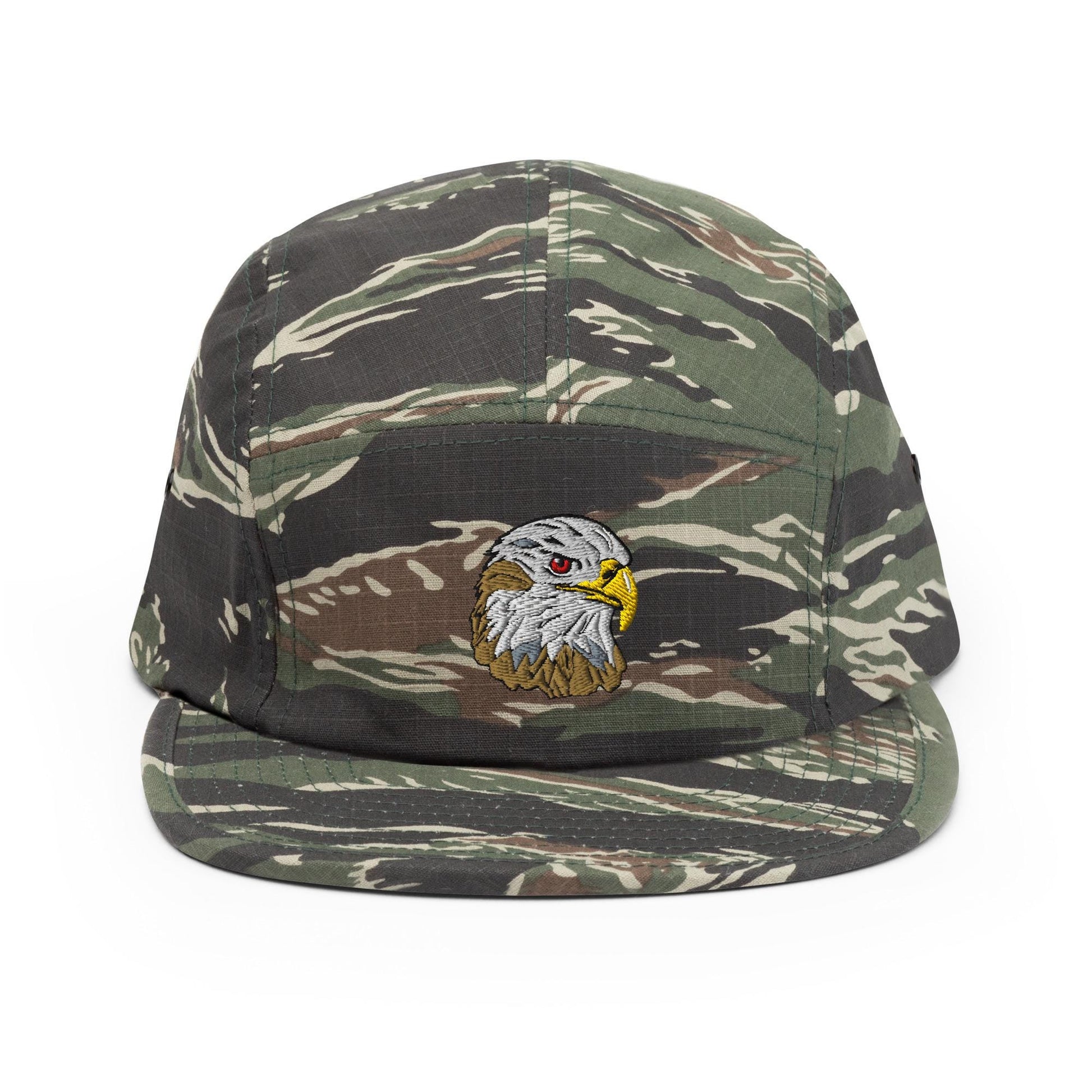 Embroidered Eagle Five Panel Hat | Wildlife Design Camp Hat | Gift for Bird Lovers | Americana Nature Design