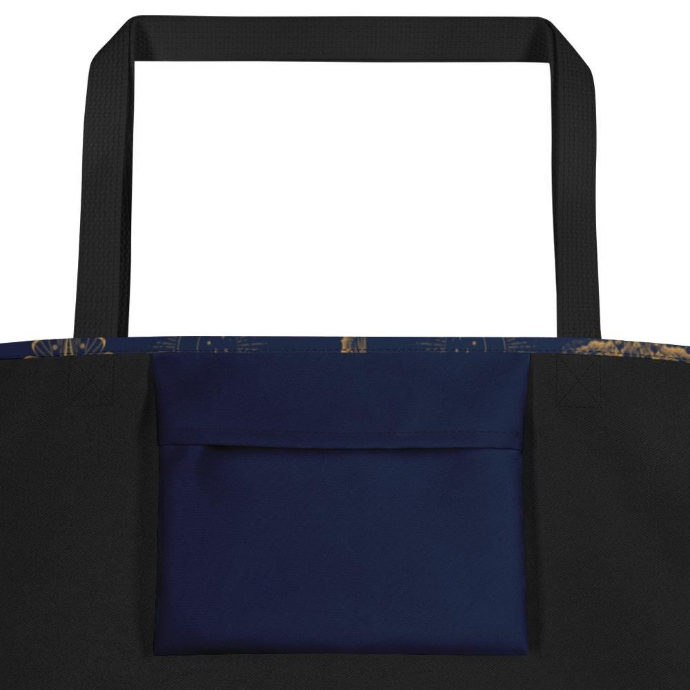 Celestial Boho Moths & Moon Phases Tote Bag Large | Eco-Friendly, Versatile Shopping Bag for Consciously Chic Style