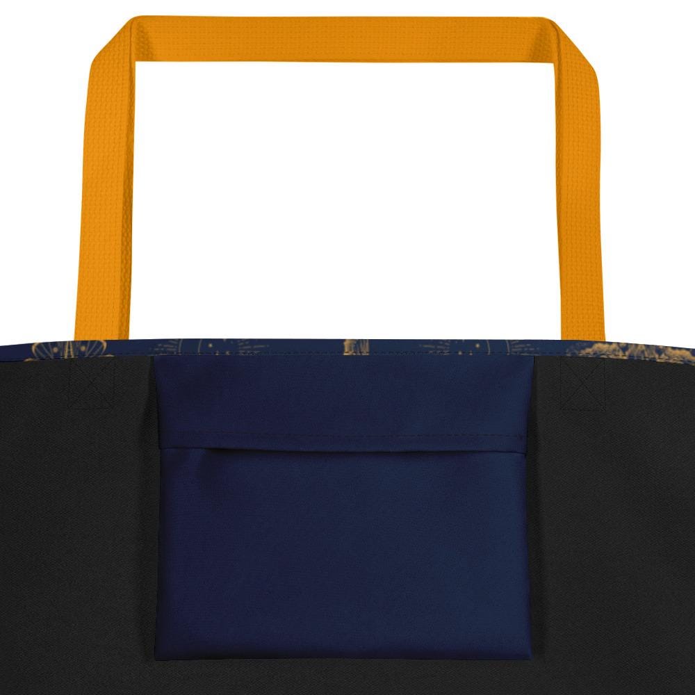 Celestial Boho Moths & Moon Phases Tote Bag Large | Eco-Friendly, Versatile Shopping Bag for Consciously Chic Style
