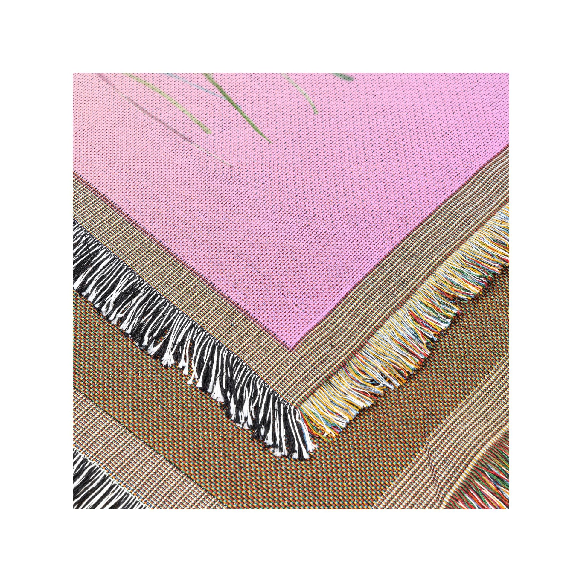 Watercolor Wildflower Woven Throw | Floral Botanical Blanket and Cozy Home Accent | Cottagecore Decor & Boho Nature Design