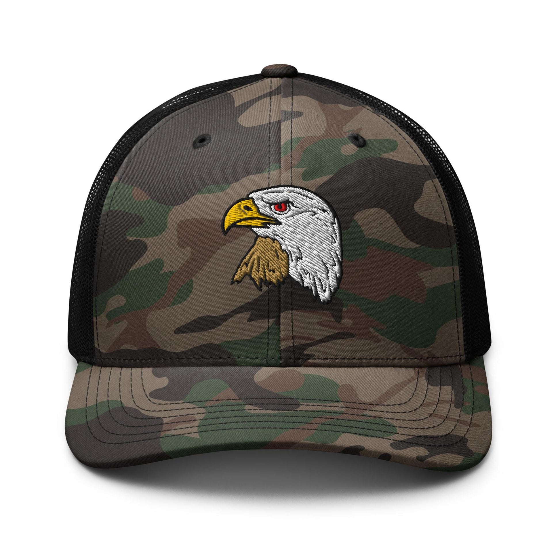 Bald Eagle Camouflage Trucker Hat | Outdoor and Hunting Cap | Perfect Gift for Nature Lovers & Wildlife Fans | Embroidered Hat
