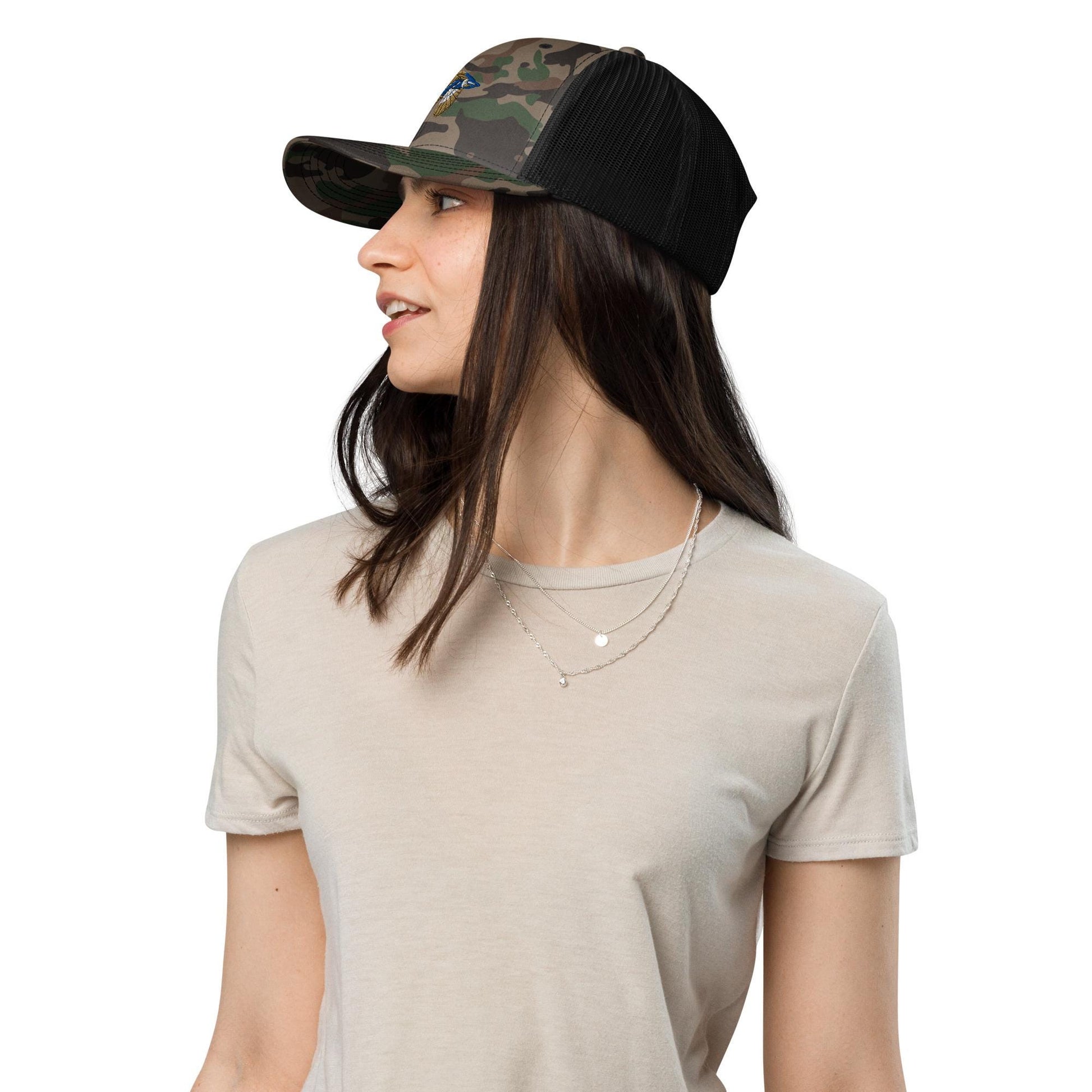 Mallard Duck Camouflage Trucker Hat | Adjustable Outdoor Cap | American Wildlife Gear & Gifts | Embroidered Hat