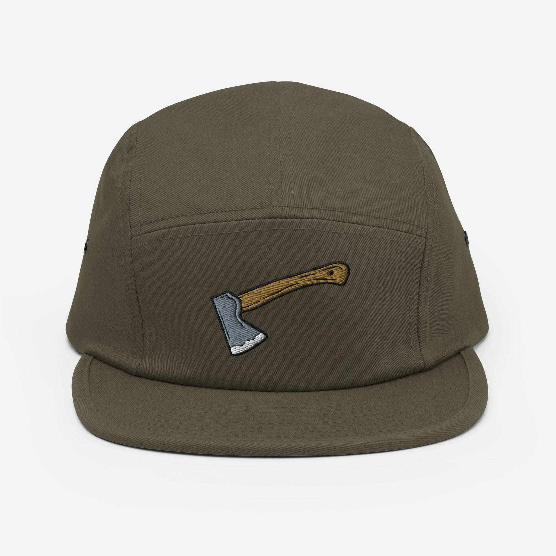 Axe Embroidered Hat | Camp Style Five Panel Cap | Outdoor Adventure Gear | Hiking & Camping Accessories