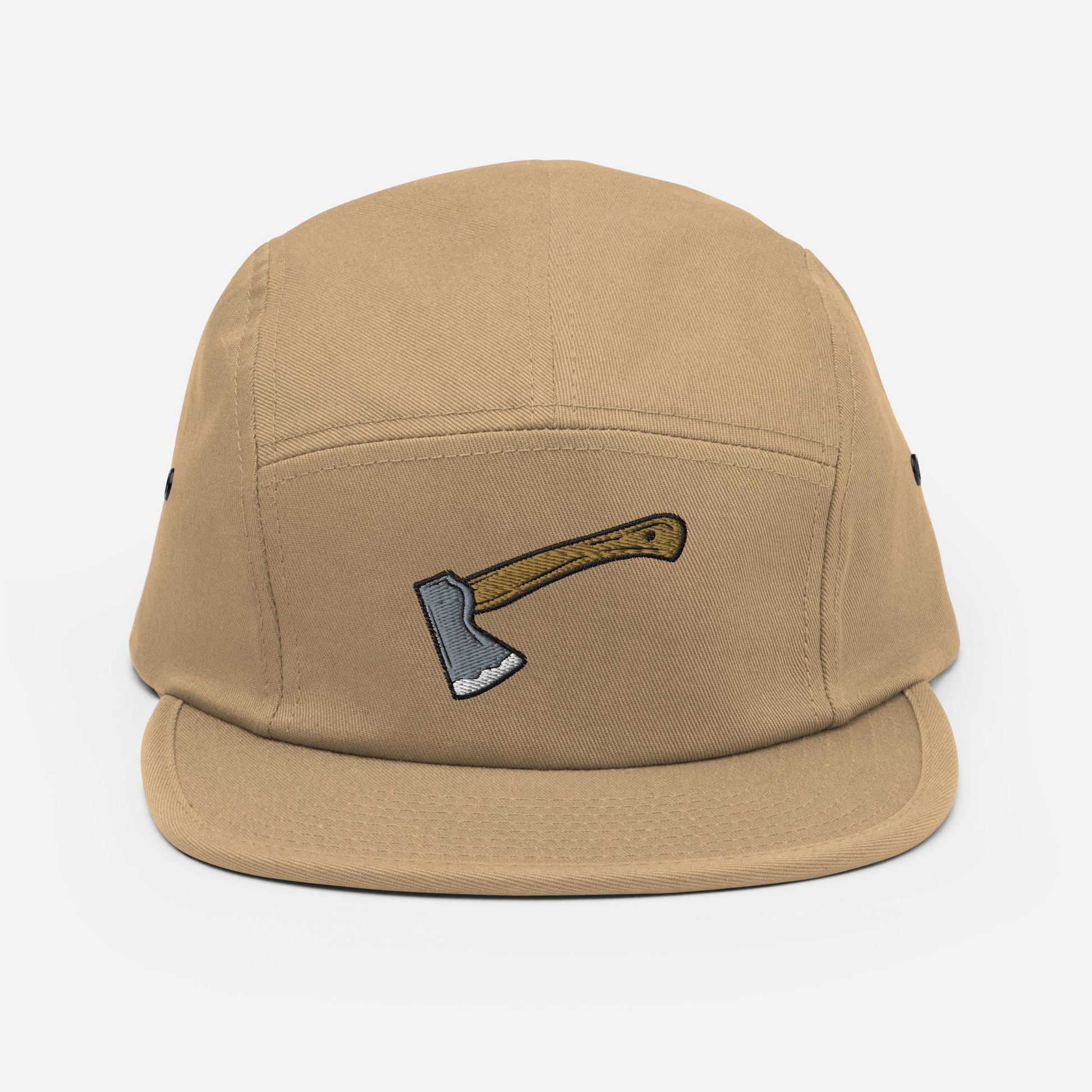 Axe Embroidered Hat | Camp Style Five Panel Cap | Outdoor Adventure Gear | Hiking & Camping Accessories